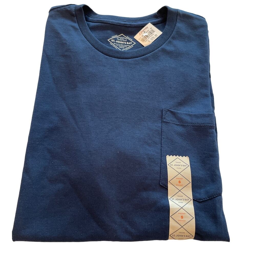 NWT St. JOHN'S BAY Legacy Tee Blue T-Shirt Men Sz S NWT
